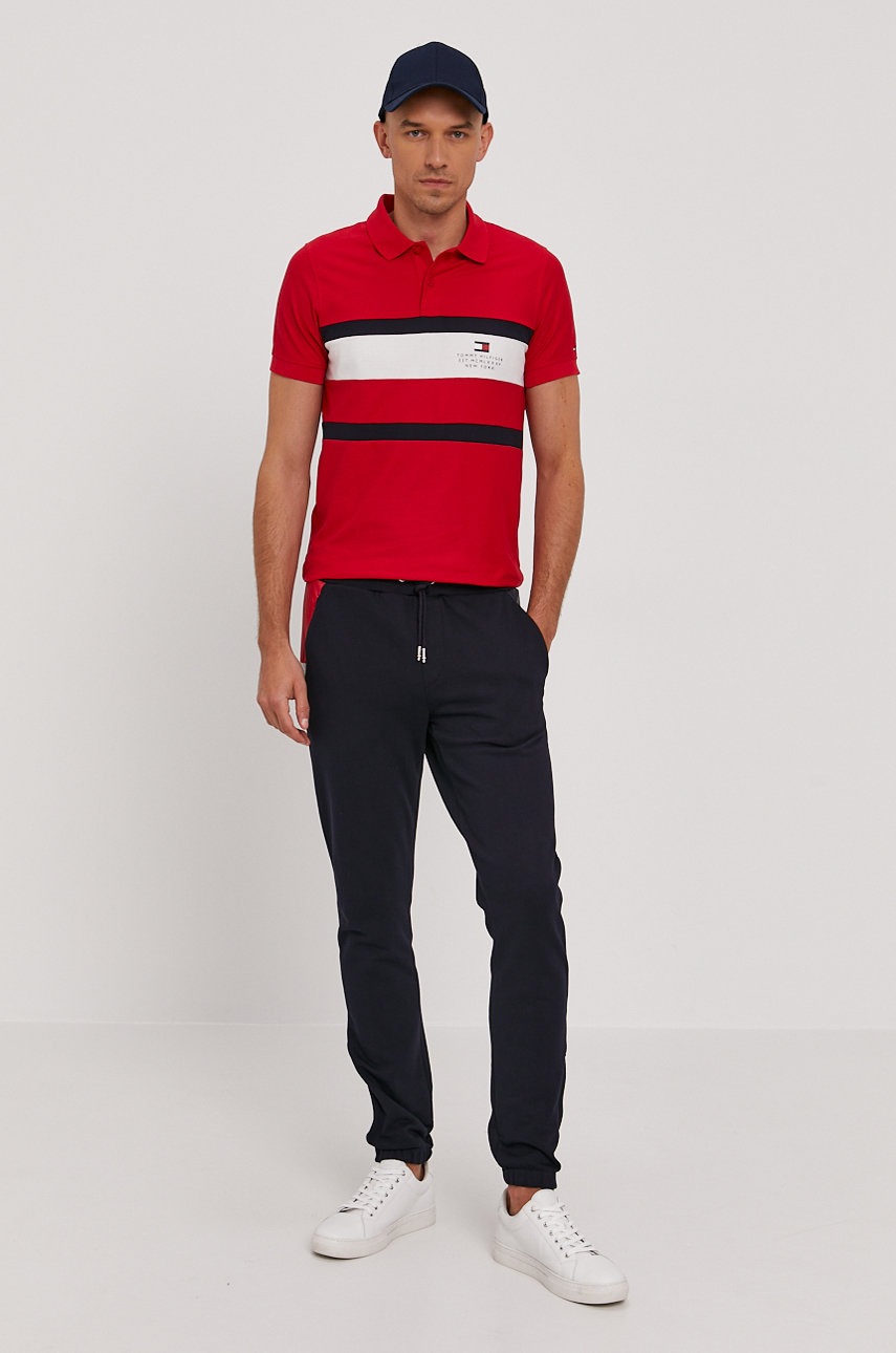 

Брюки Tommy Hilfiger мужские цвет синий с аппликацией