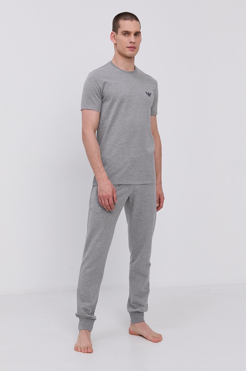 

Пижамные брюки Emporio Armani мужские цвет серый гладкая