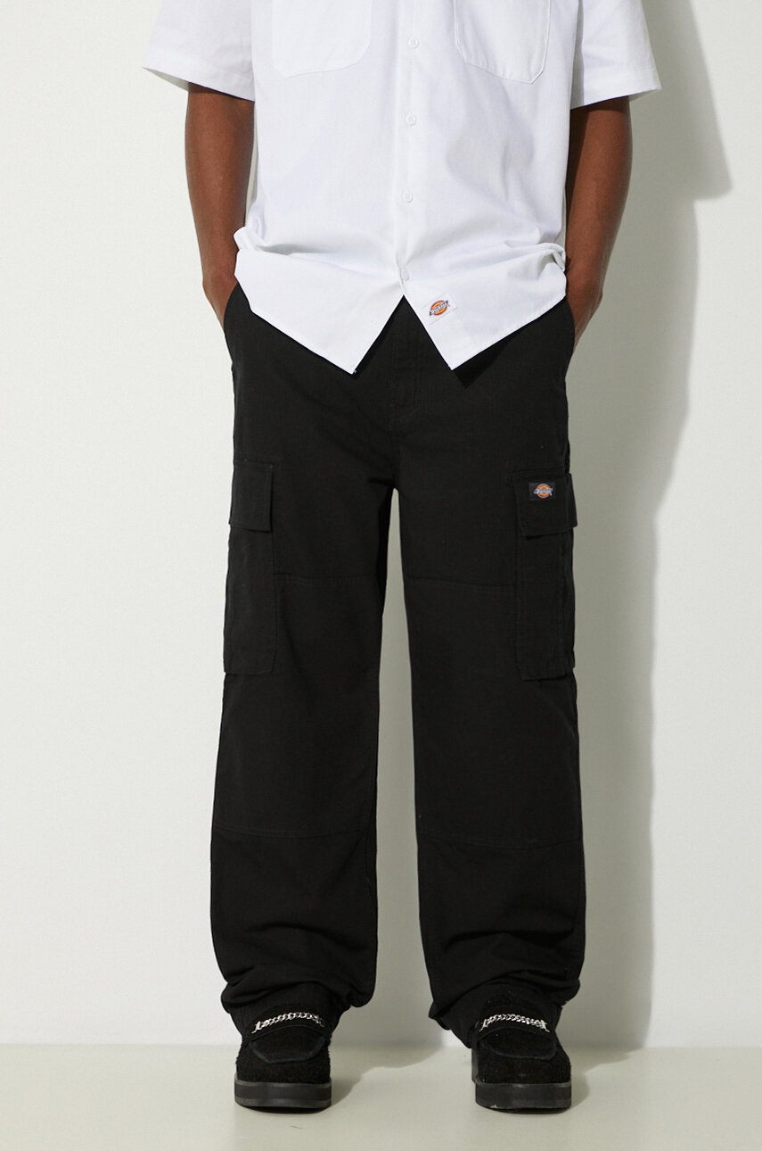 Kalhoty Dickies pánské, černá barva, jednoduché