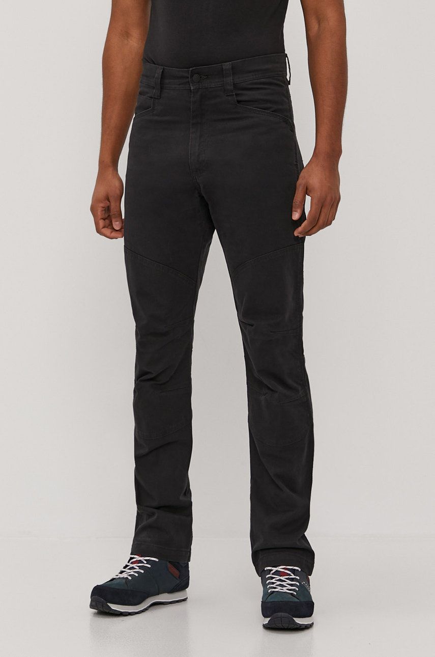 Kalhoty Wrangler pánské, černá barva, jednoduché - černá -  98% Bavlna