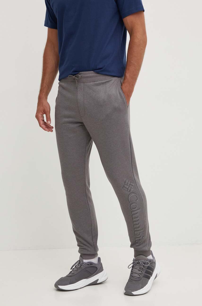 Columbia pantaloni de trening bărbați, culoarea gri, uni 1911601-010