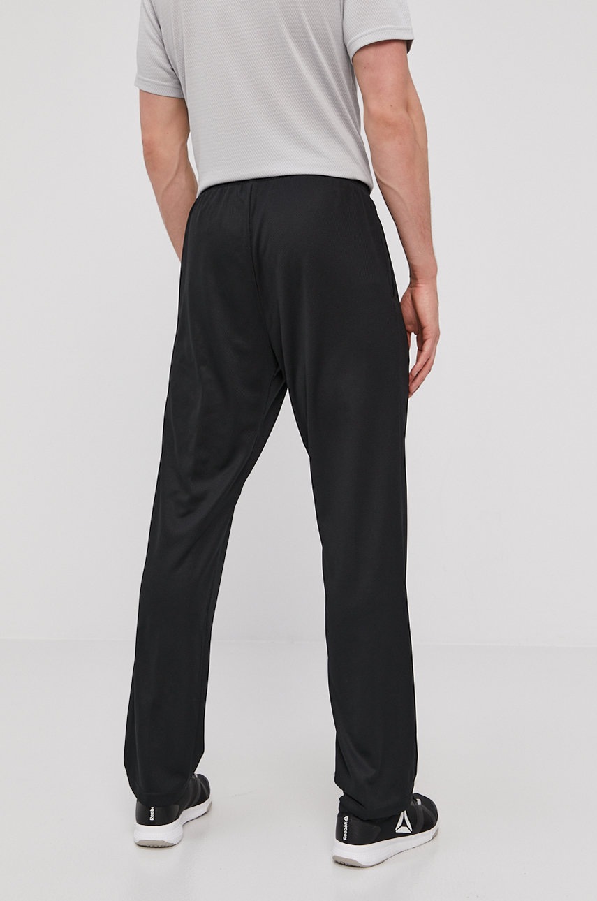 Reebok Pantaloni FP9120 Bărbați, Culoarea Negru, Material Neted