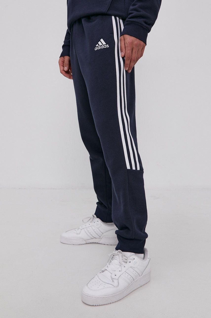 Adidas Spodnie męskie kolor granatowy gładkie