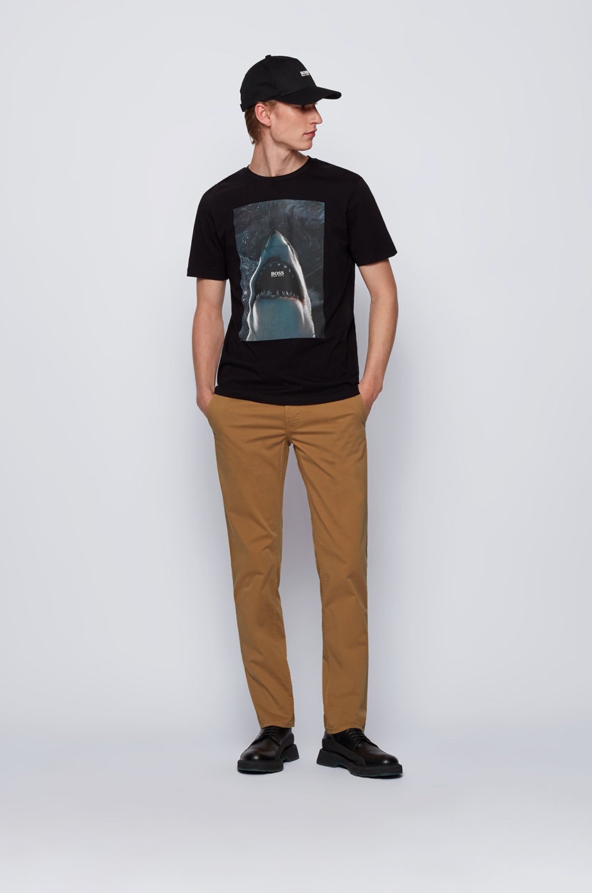 

Брюки Boss Casual мужские цвет коричневый фасон chinos