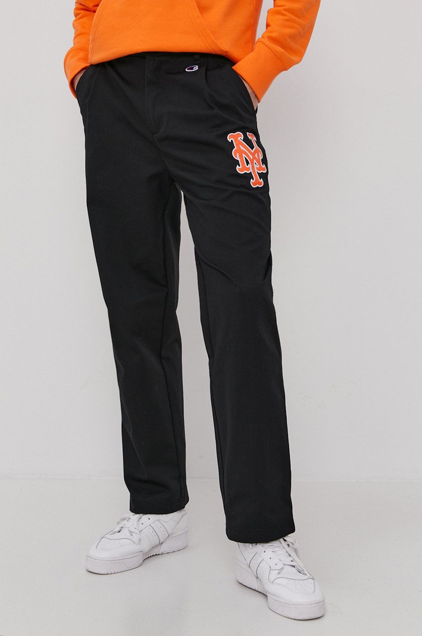 Champion Pantaloni 215069 bărbați, culoarea negru, model drept