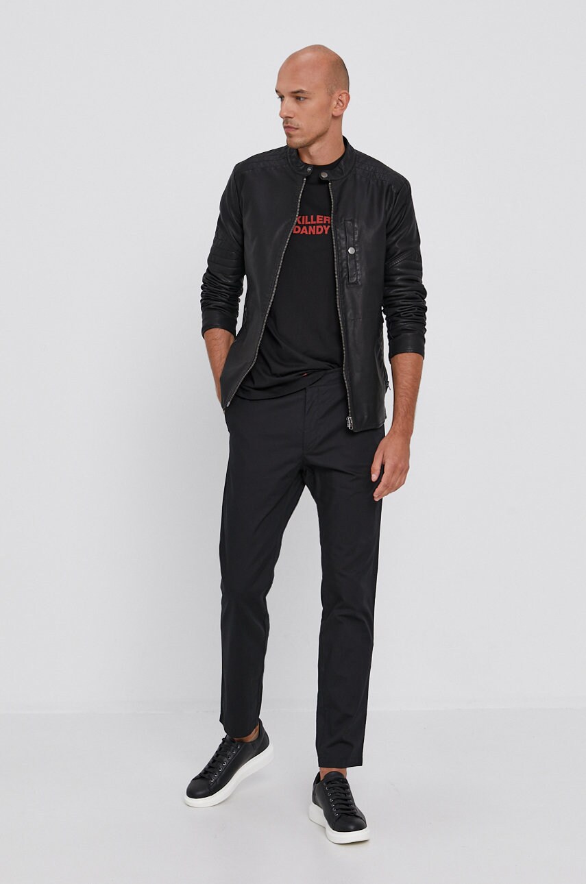 

Штани Sisley чоловічі колір чорний фасон chinos