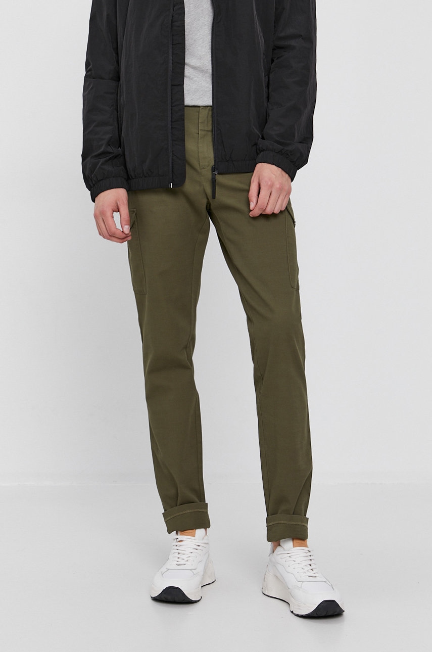 Sisley Pantaloni Barbati, Culoarea Verde, Model Drept