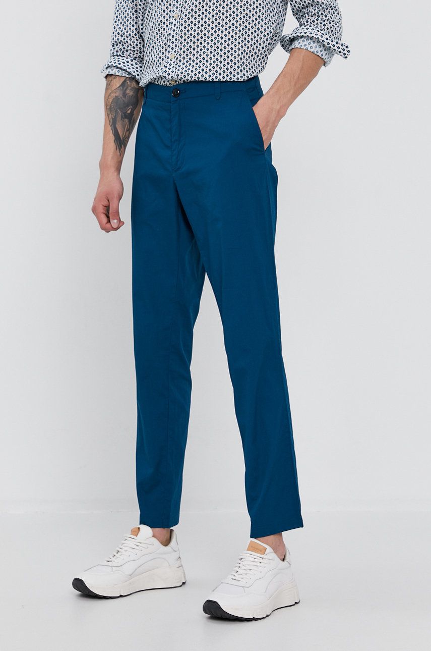 Kalhoty Sisley pánské, ve střihu chinos - modrá