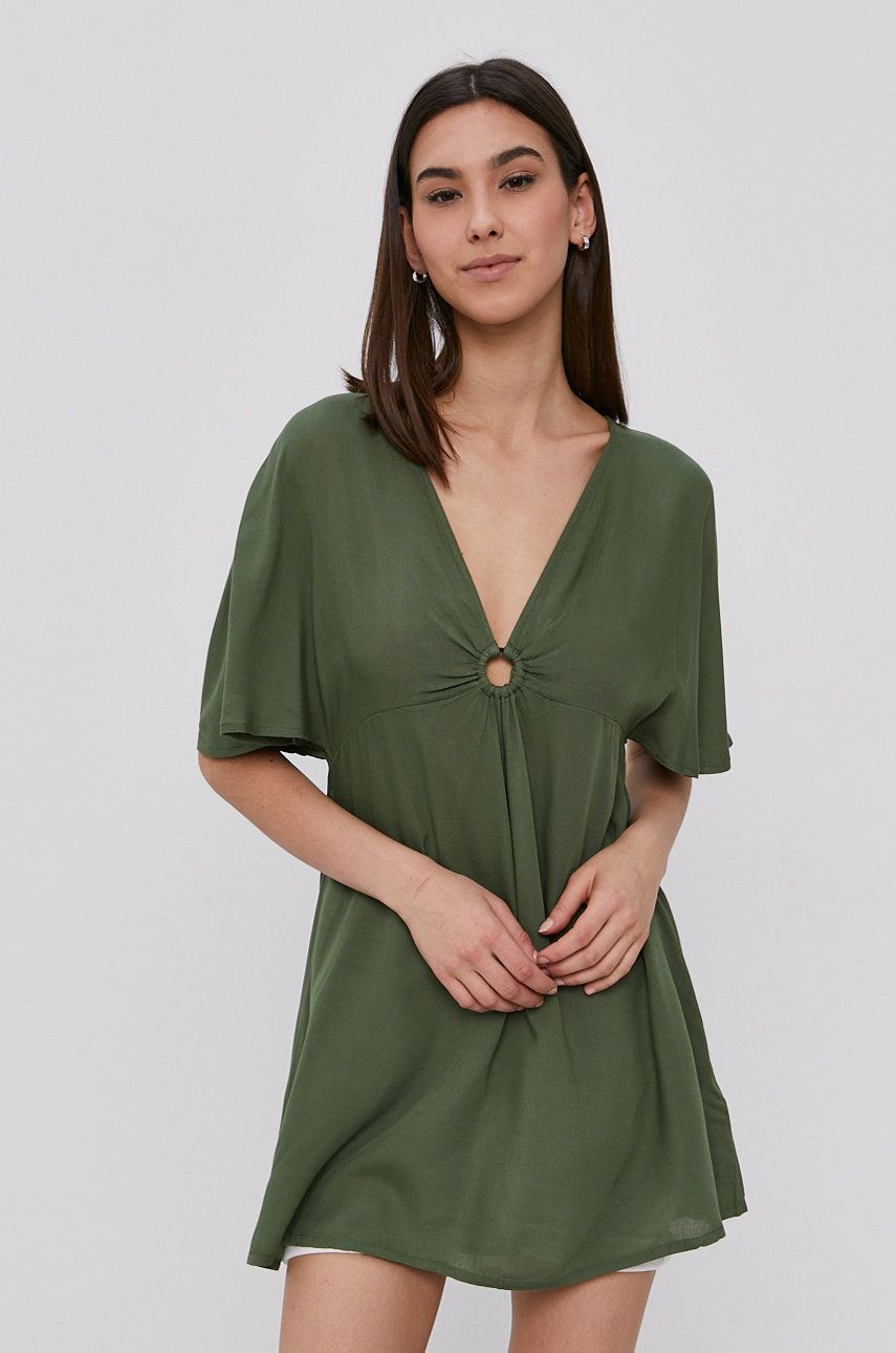 Roxy Sukienka kolor zielony mini rozkloszowana