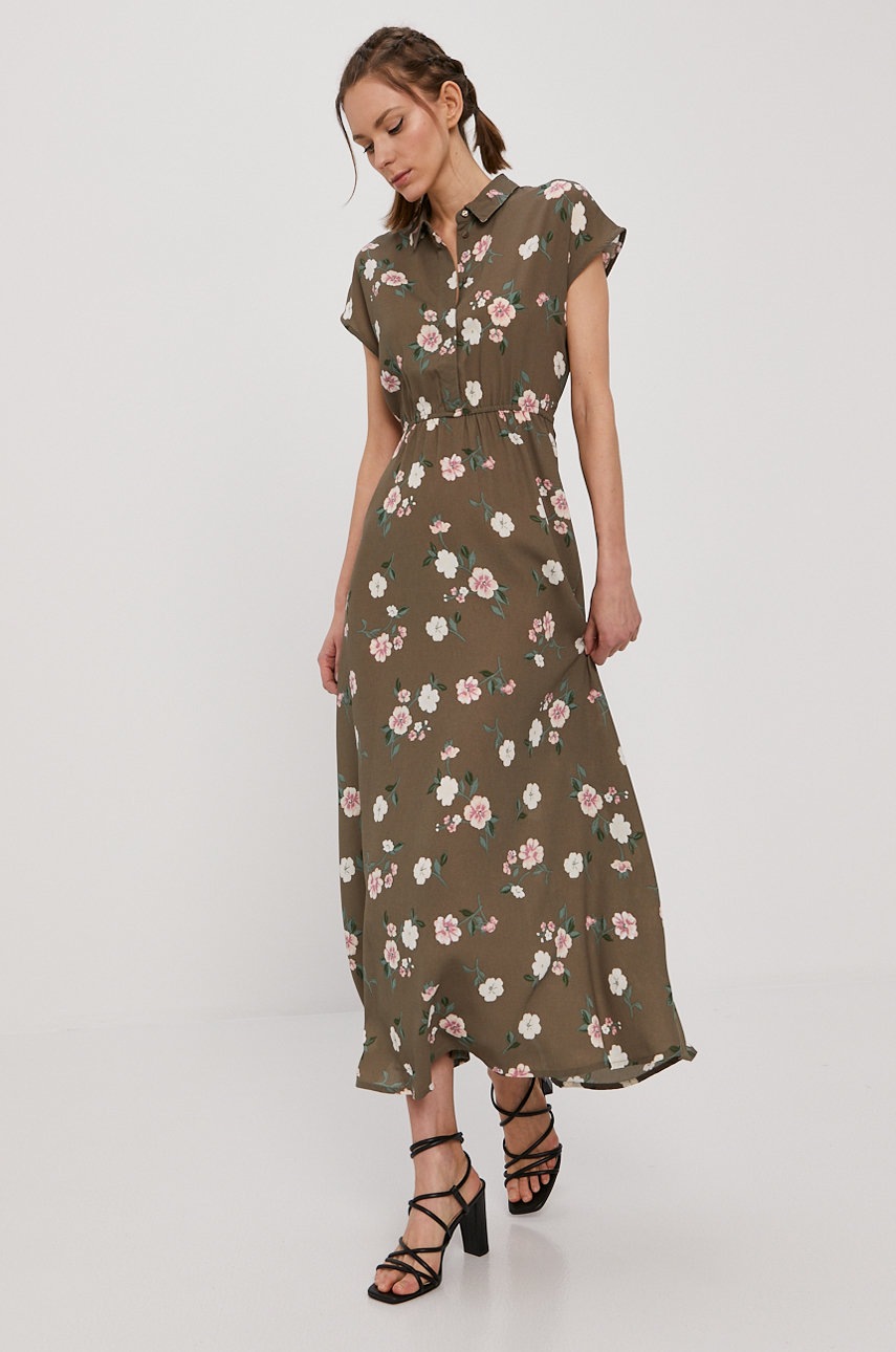 

Сукня Vero Moda колір зелений maxi розкльошена