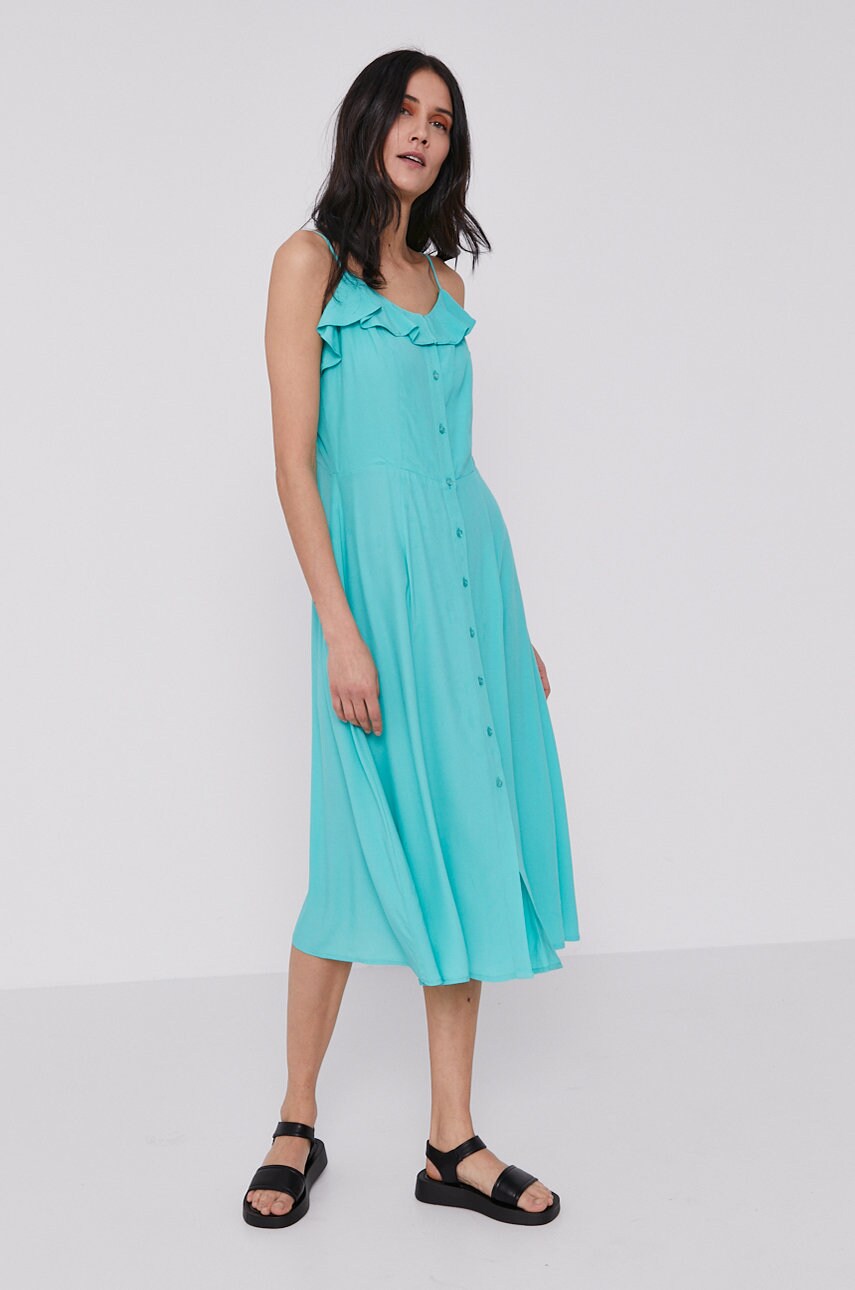 

Платье Pepe Jeans Samy цвет бирюзовый midi расклешённое