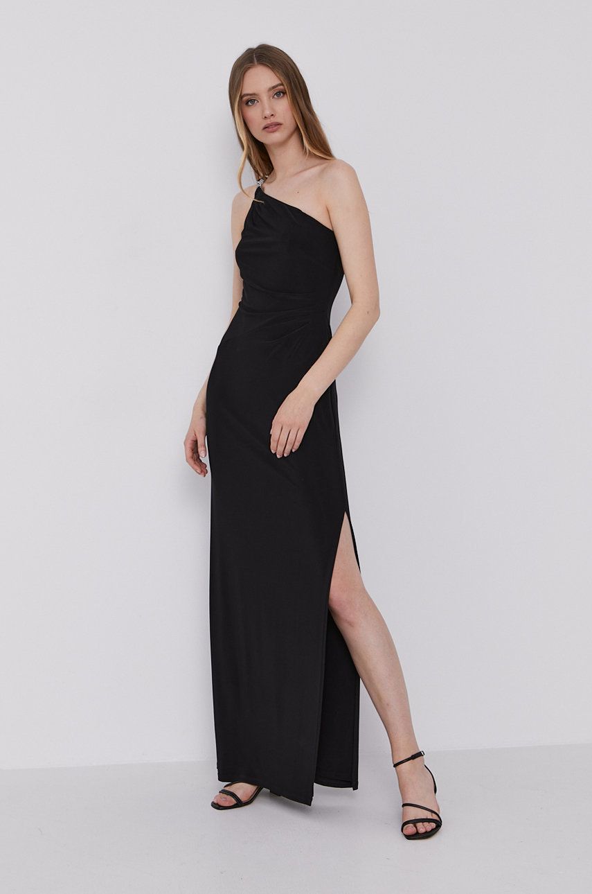 Levně Šaty Lauren Ralph Lauren černá barva, maxi, jednoduché