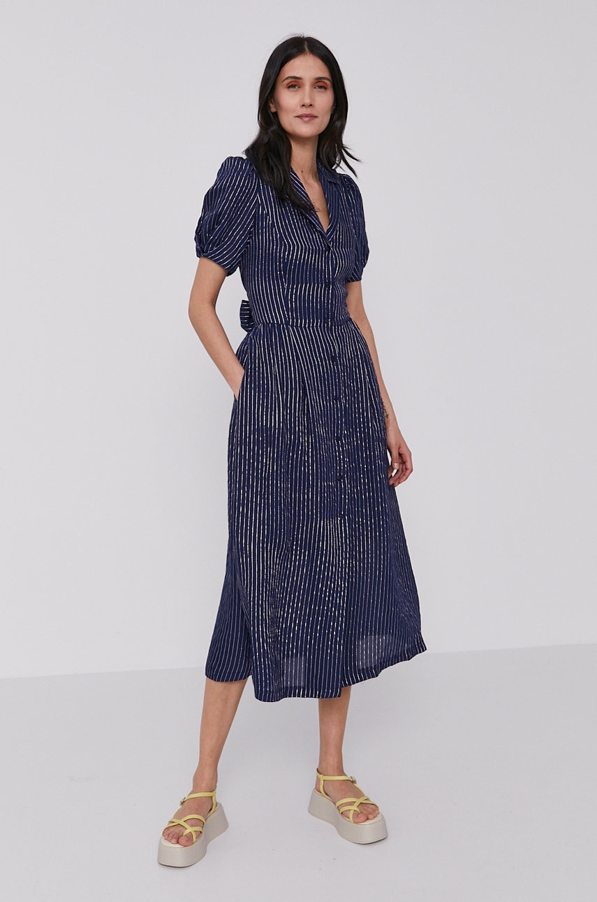 

Сукня Dkny колір синій maxi розкльошена