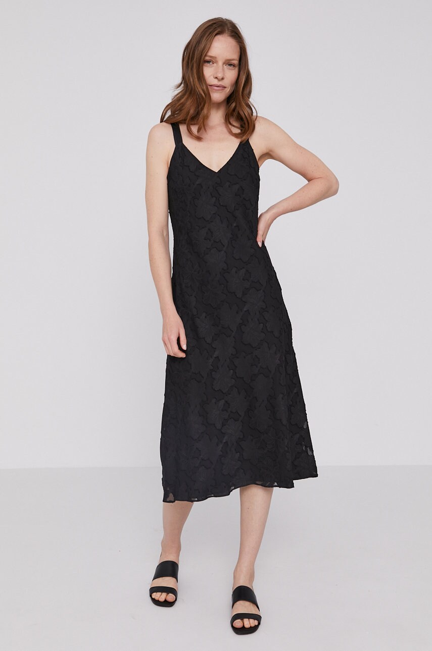 

Сукня Dkny колір чорний midi пряма