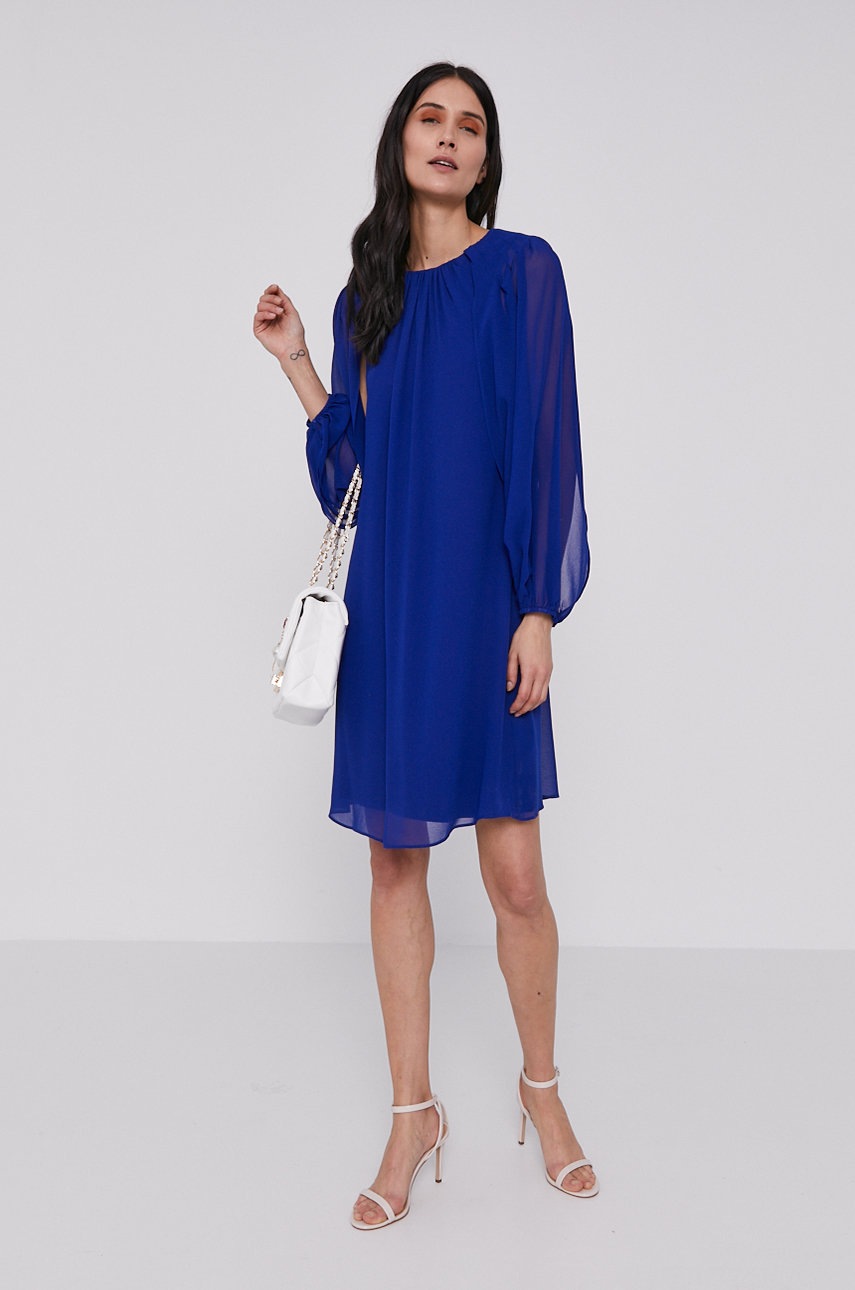 

Платье Dkny цвет синий mini расклешённое