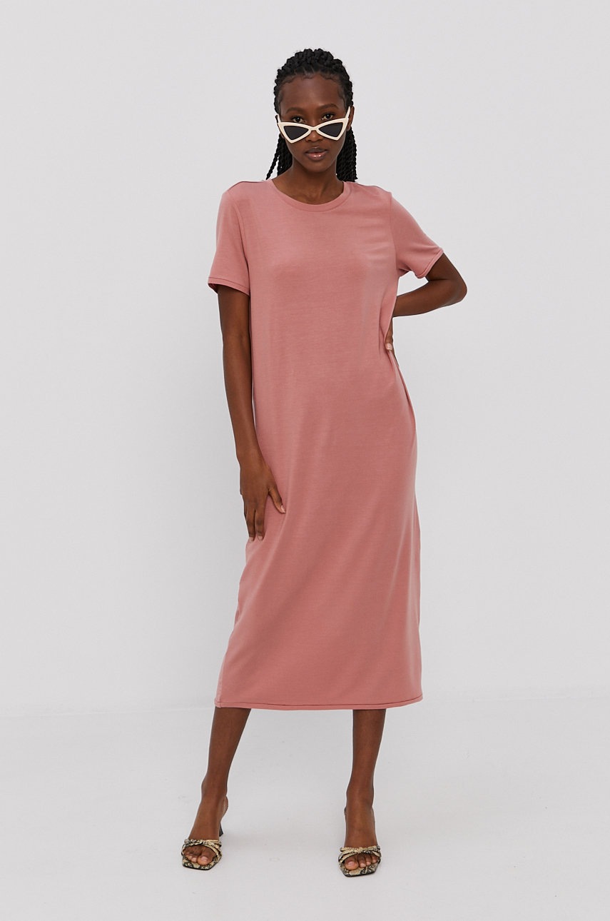 

Платье Vero Moda цвет розовый midi прямое