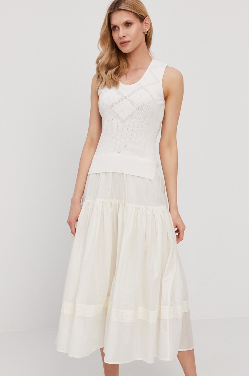 

Сукня Twinset колір кремовий maxi розкльошена