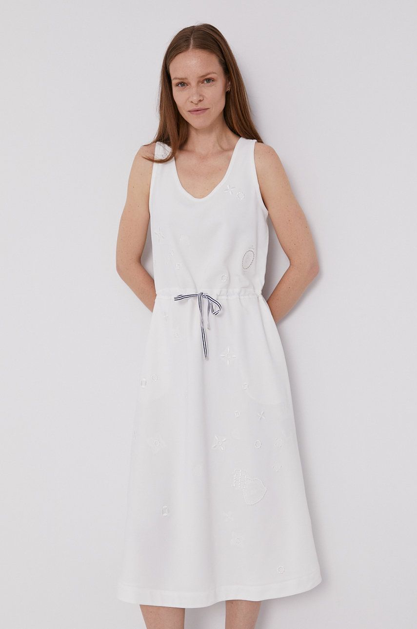 Tommy Hilfiger Sukienka kolor biały midi prosta