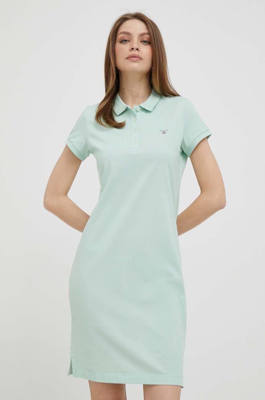 

Бавовняна сукня Gant колір зелений mini пряма
