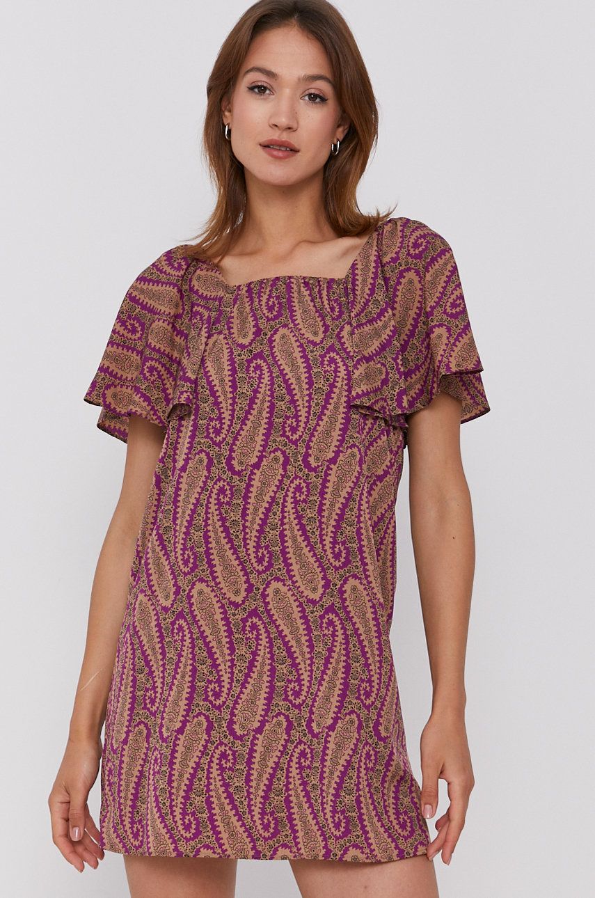 Šaty Sisley mini, jednoduché - vícebarevná -  100% Polyester