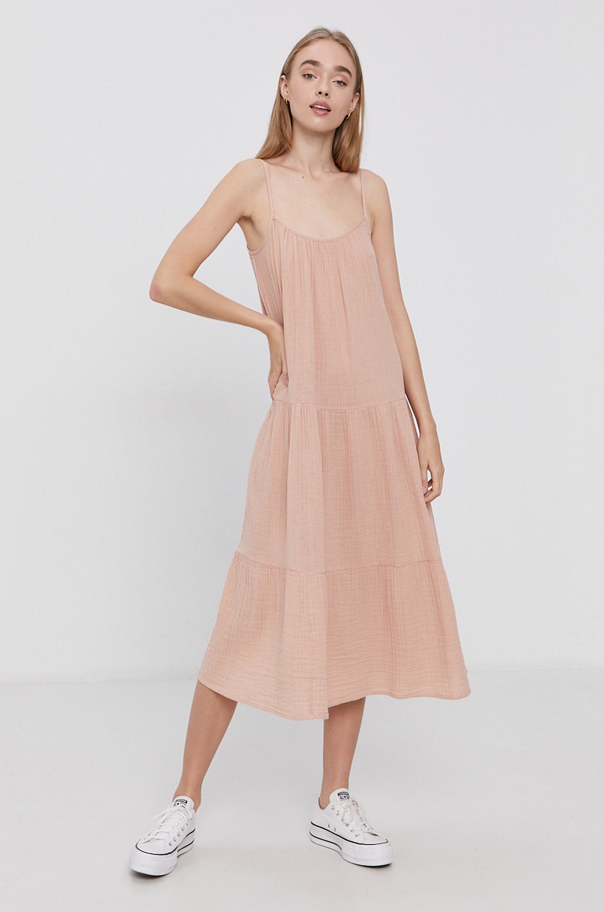

Бавовняна сукня Vero Moda колір рожевий midi oversize
