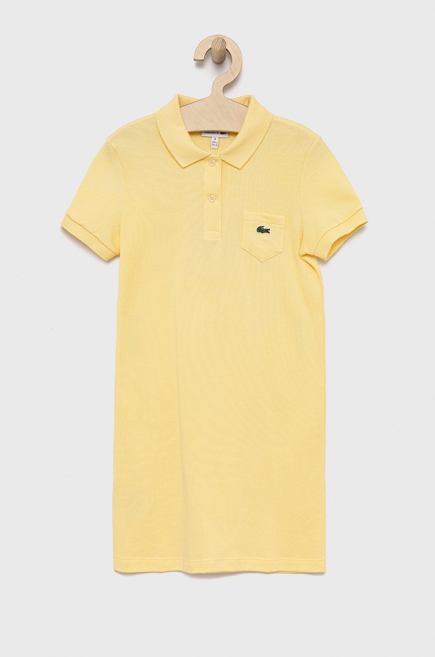 Lacoste rochie din bumbac pentru copii culoarea albastru marin, mini, drept