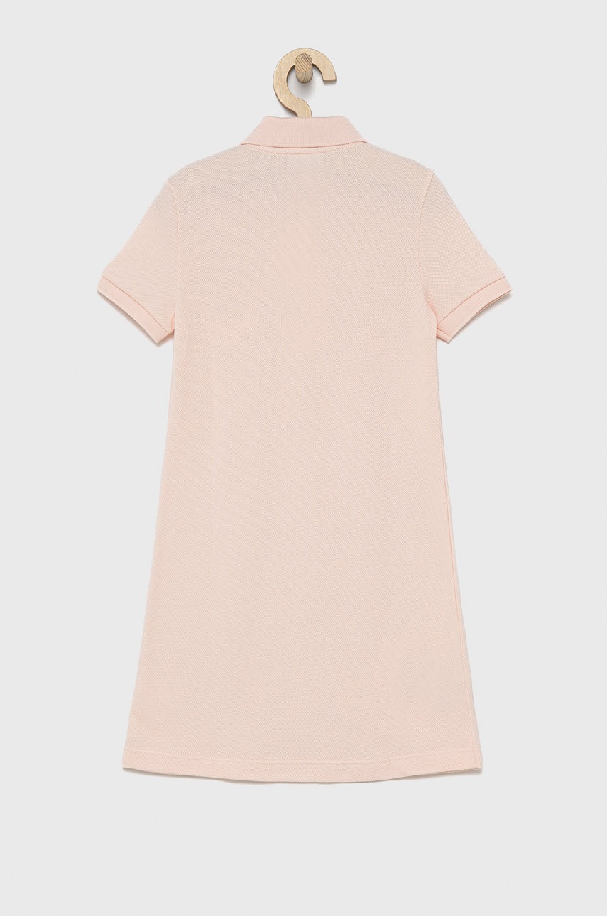 

Хлопковое детское платье Lacoste цвет розовый mini прямая
