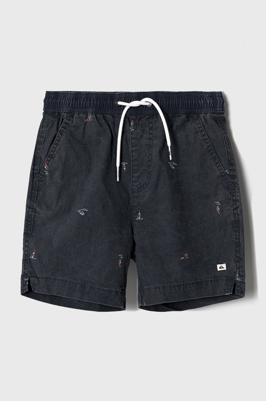 

Къс панталон Quiksilver в сиво с регулируема талия, Сив