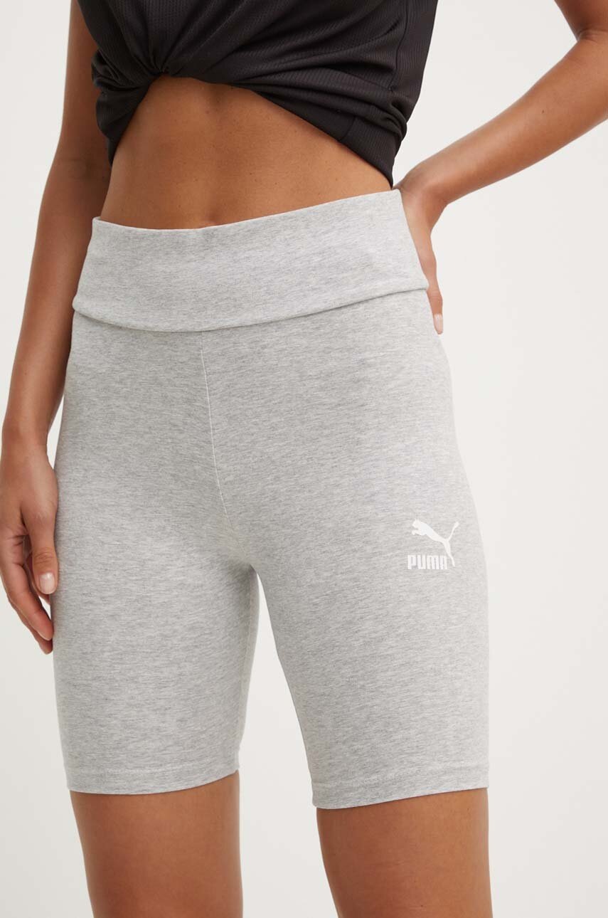

Къс панталон Puma 530234 дамски в сиво с принт висока талия 586766 530234, Сив