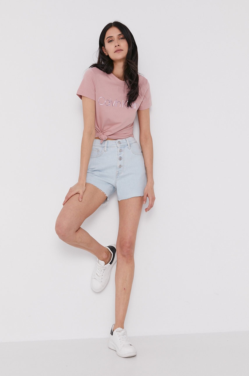 

Джинсовые шорты Calvin Klein Jeans женские гладкие высокая посадка