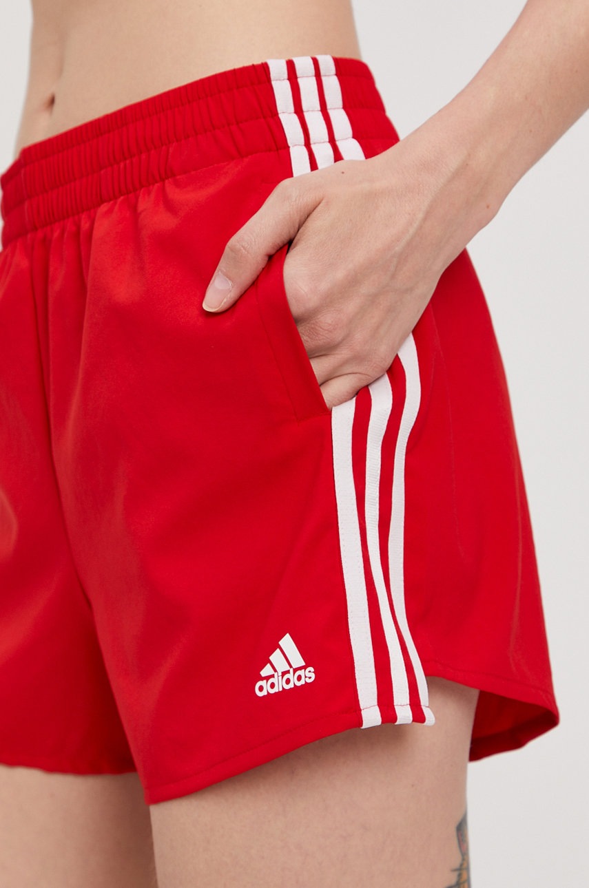 

Шорты adidas женские цвет красный гладкие средняя посадка