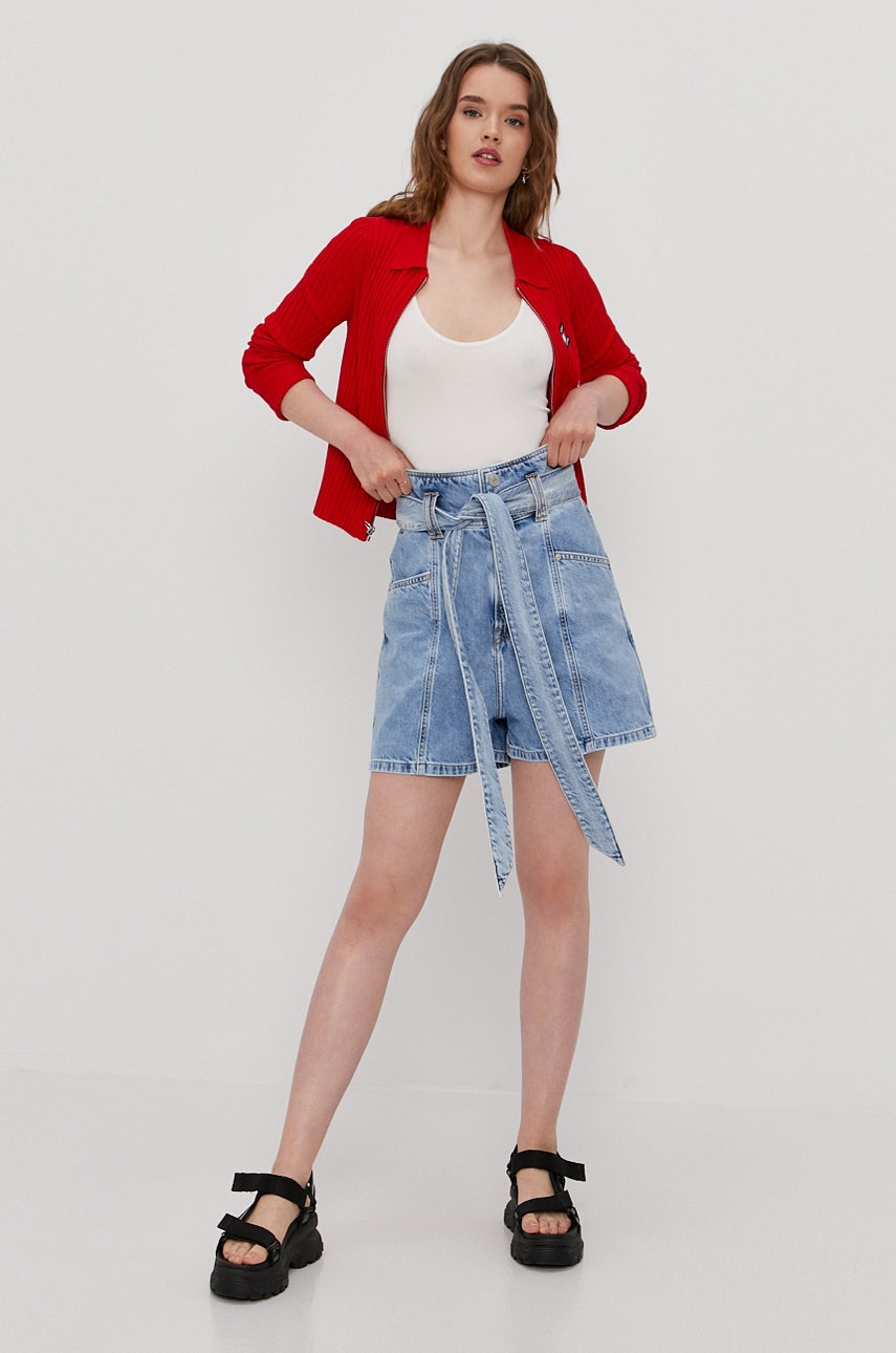

Джинсовые шорты Tommy Jeans женские гладкие высокая посадка