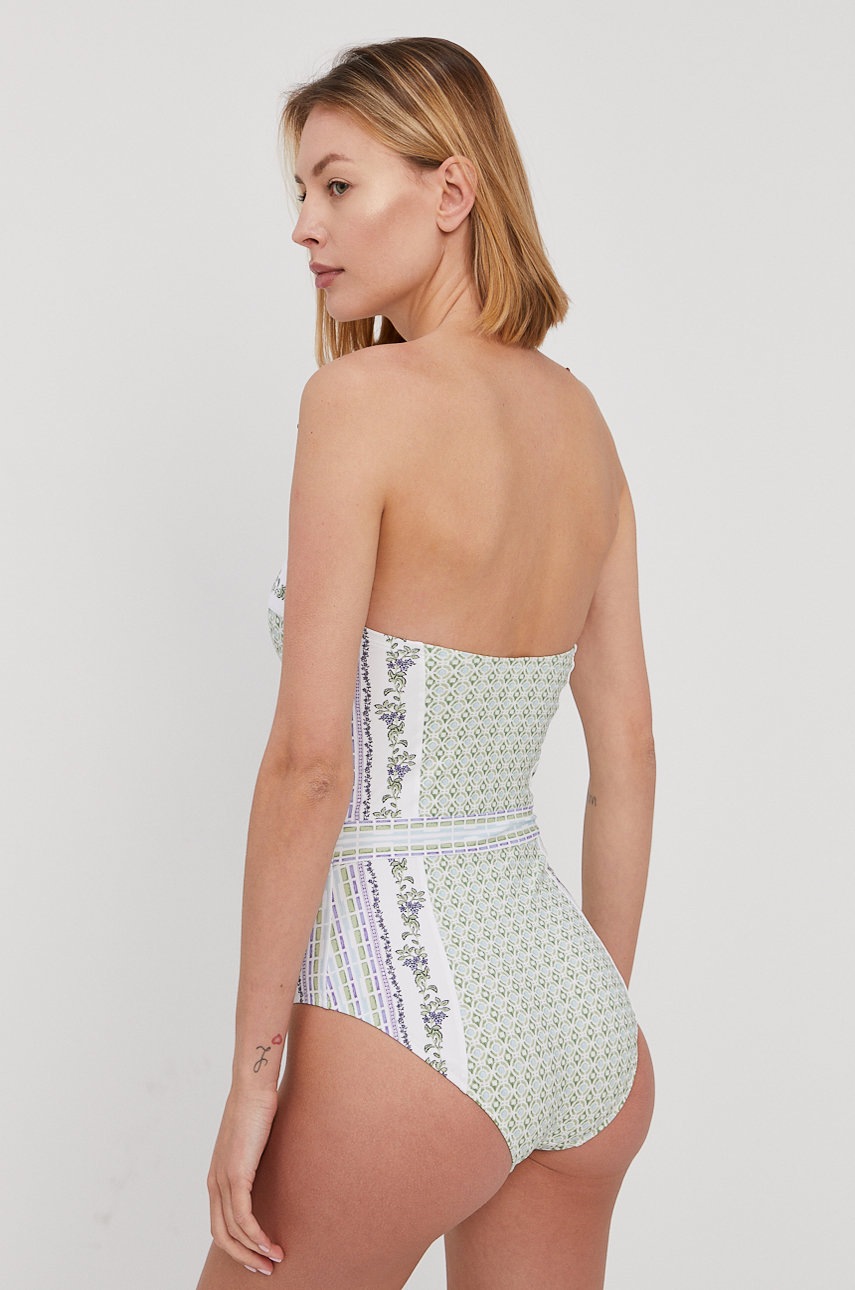 

Купальник Tory Burch колір зелений ущільнена чашечка