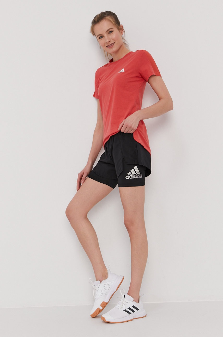 

Шорты adidas женские цвет чёрный с принтом средняя посадка