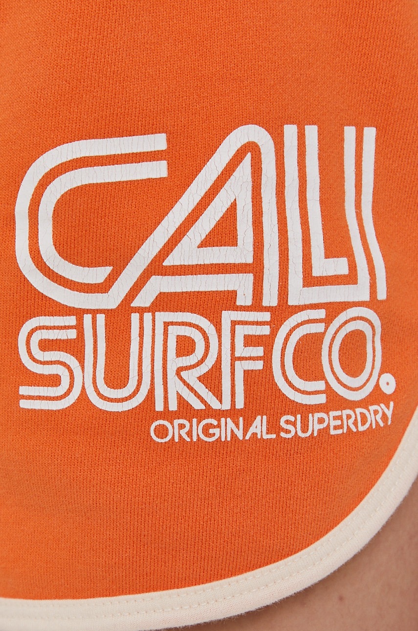 Σορτς Superdry γυναικείo, χρώμα: πορτοκαλί φωτογραφία