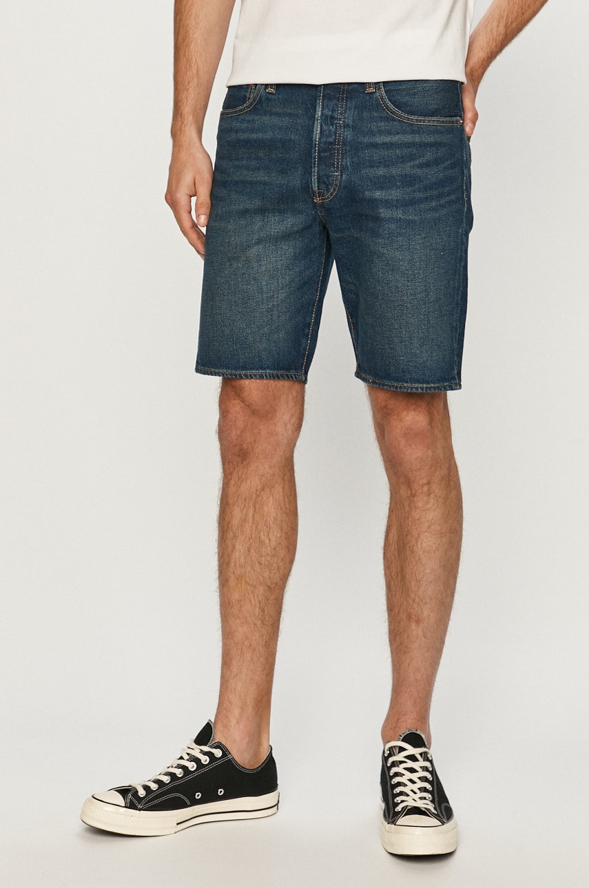 Levi's Pantaloni Scurti Jeans Barbati, Culoarea Albastru Marin 36512.0139-medindigof