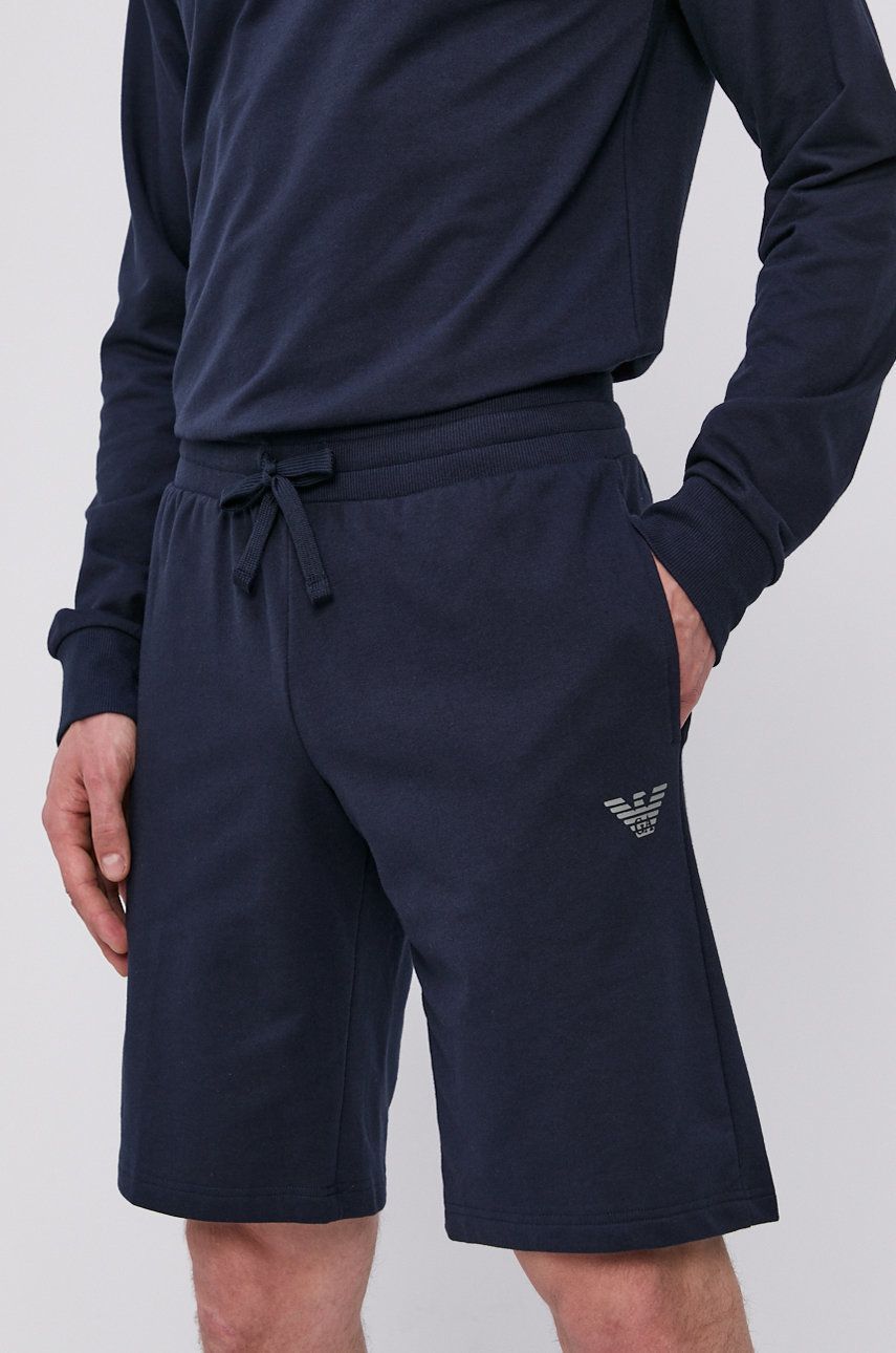 Emporio Armani Pantaloni scurți de pijama bărbați, culoarea albastru marin, modelator