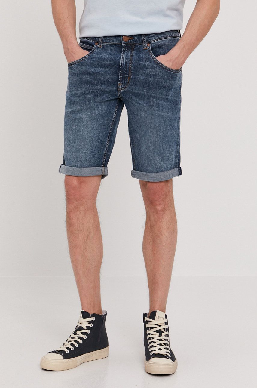 Wrangler Pantaloni scurți jeans bărbați, culoarea albastru marin 2023 ❤️ Pret Super answear imagine noua 2022