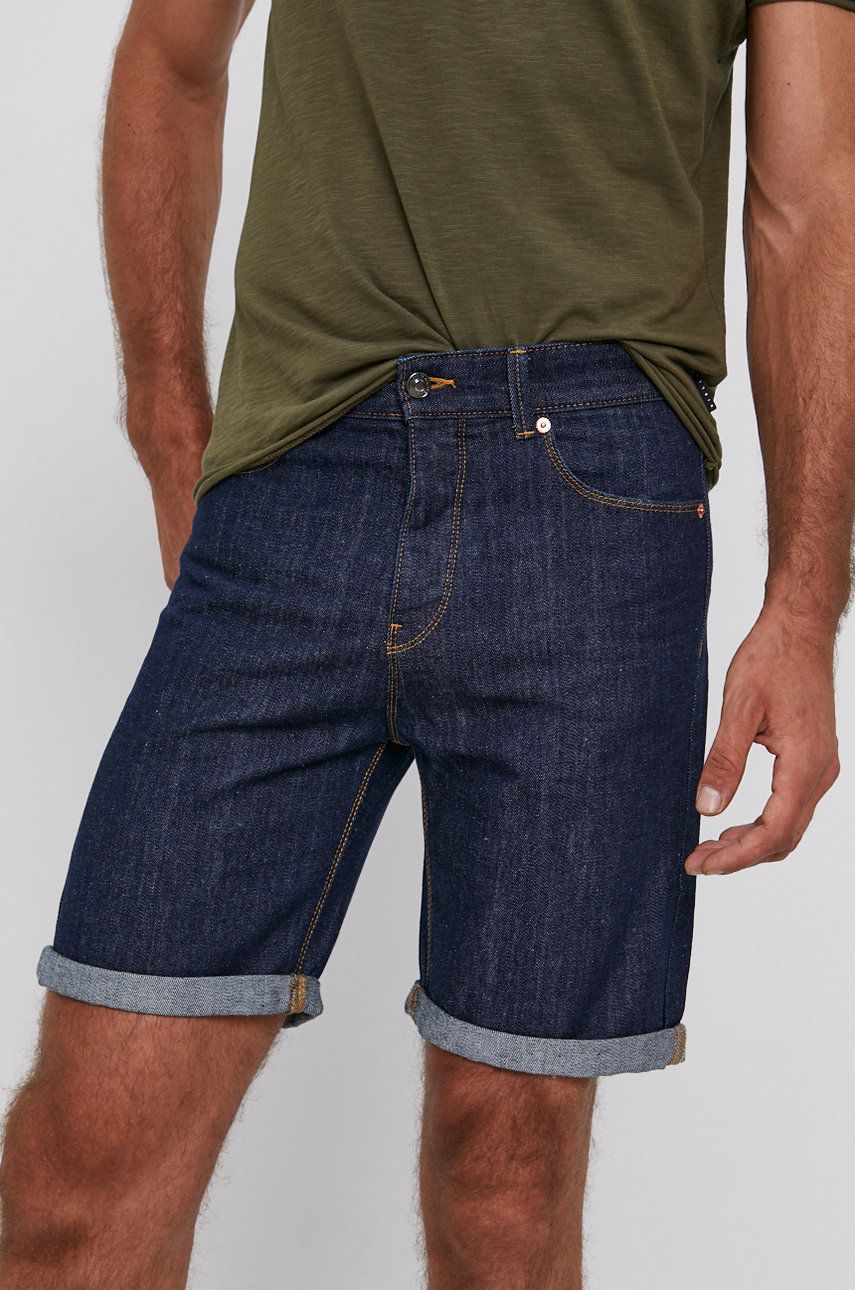 United Colors of Benetton Pantaloni scurți jeans bărbați, culoarea albastru marin