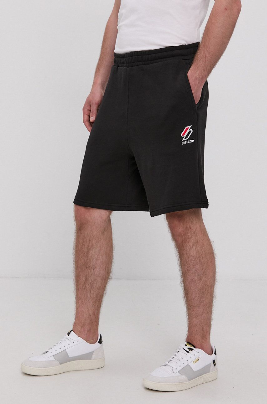 Superdry Pantaloni scurți bărbați, culoarea negru answear.ro imagine 2022 reducere