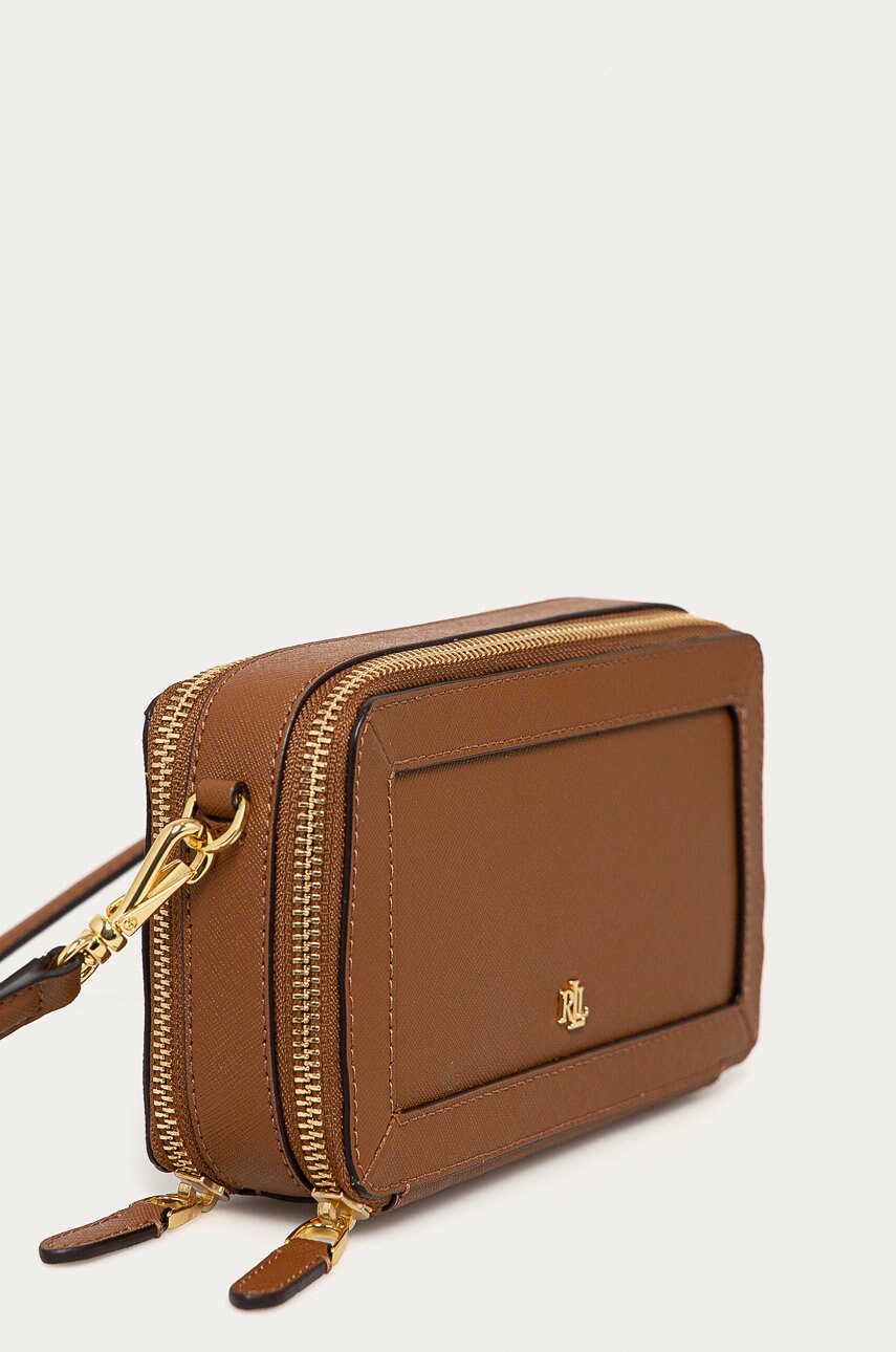 

Шкіряна сумочка Lauren Ralph Lauren колір коричневий