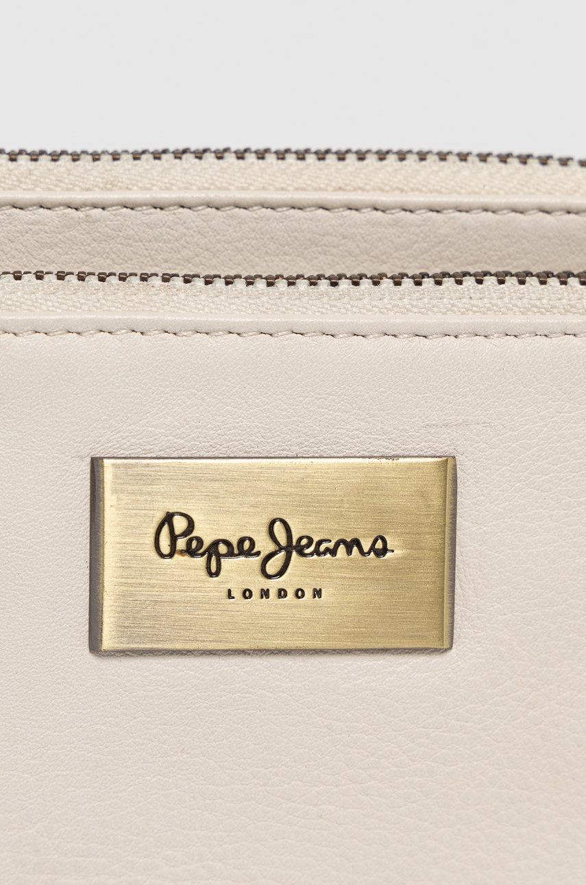 

Кожаный кошелек Pepe Jeans цвет кремовый