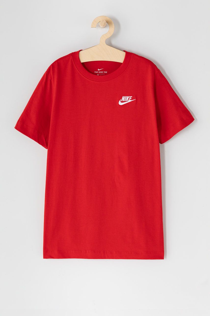 Nike Kids T-shirt dziecięcy kolor czerwony gładki