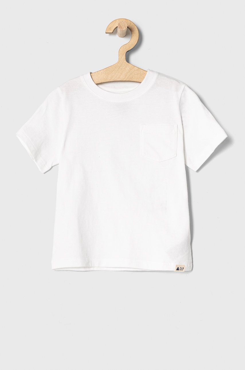 GAP T-shirt bawełniany dziecięcy kolor biały gładki