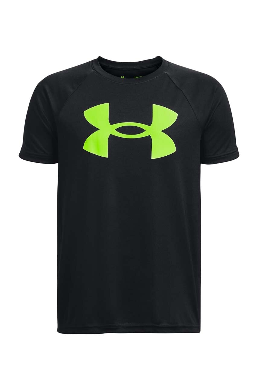 Levně Dětské tričko Under Armour černá barva, s potiskem