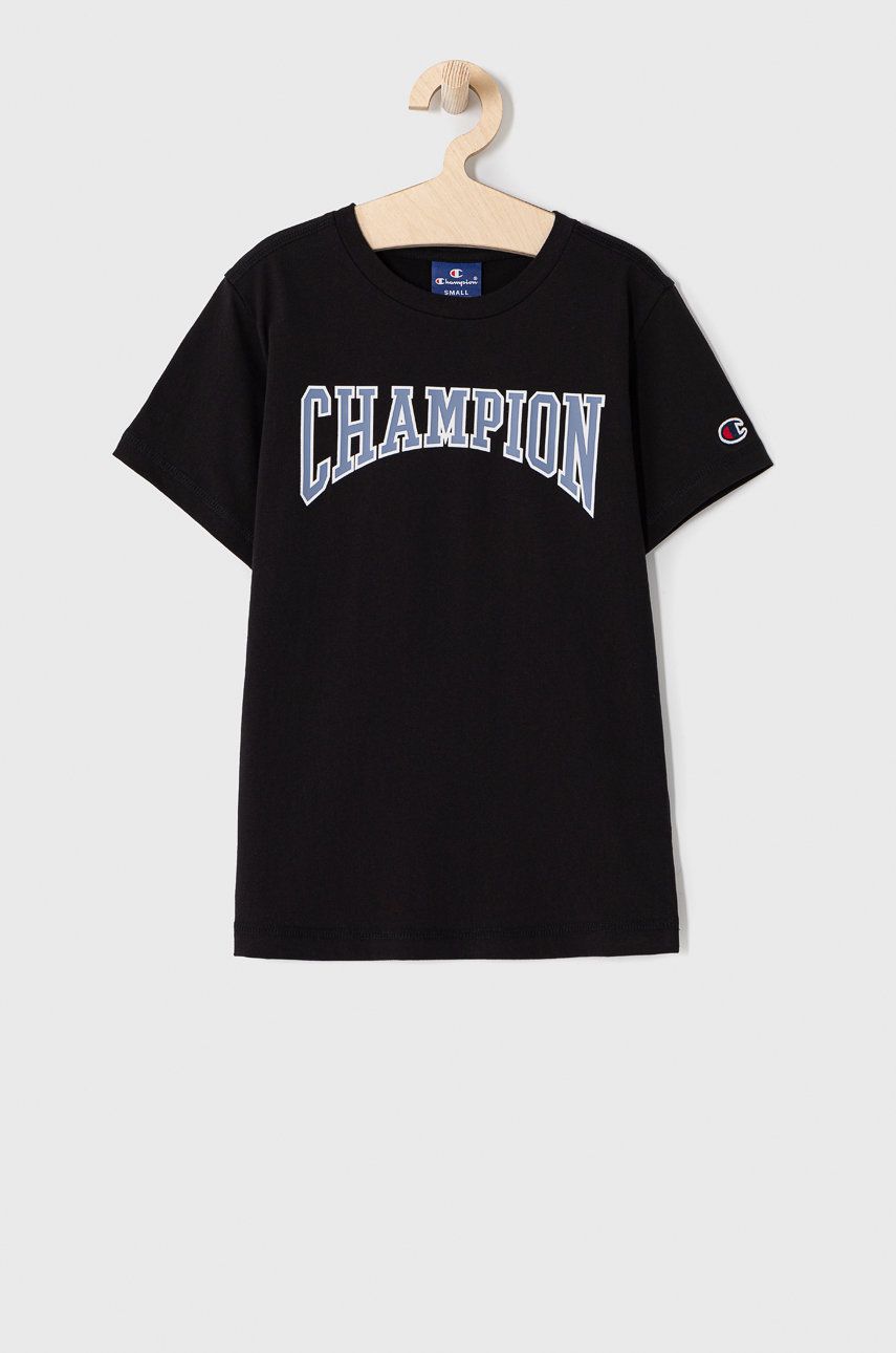 Champion Tricou copii 305671 culoarea negru, cu imprimeu