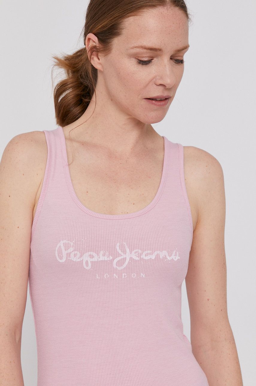 Pepe Jeans Top Dunia femei, culoarea roz 2023 ❤️ Pret Super answear imagine noua 2022