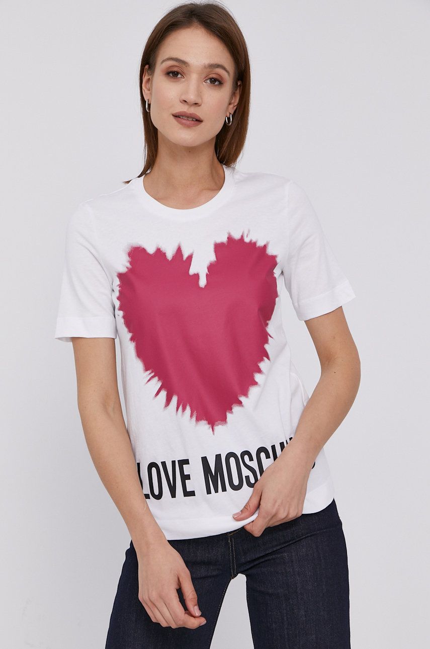 Love Moschino Tricou femei, culoarea alb