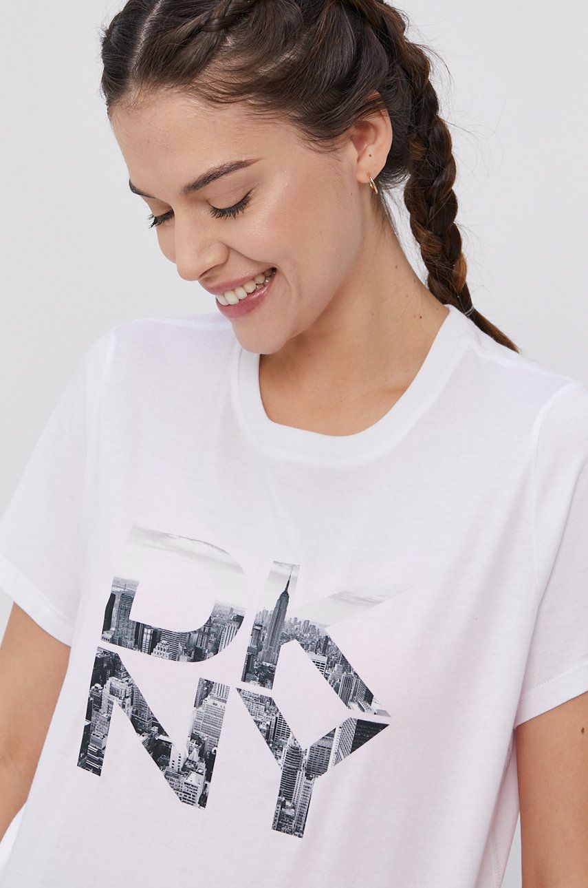 

Тениска Dkny дамска в бяло, Бял