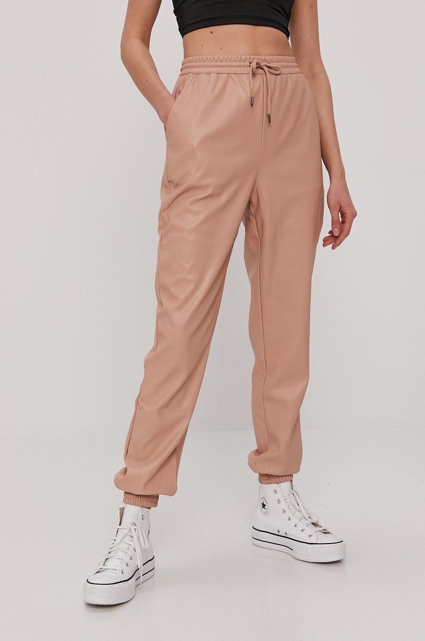 

Брюки Vero Moda женские цвет розовый jogger высокая посадка